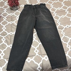 Cute paper bag long mom jeans
